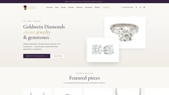 Goldstein Diamonds website preview