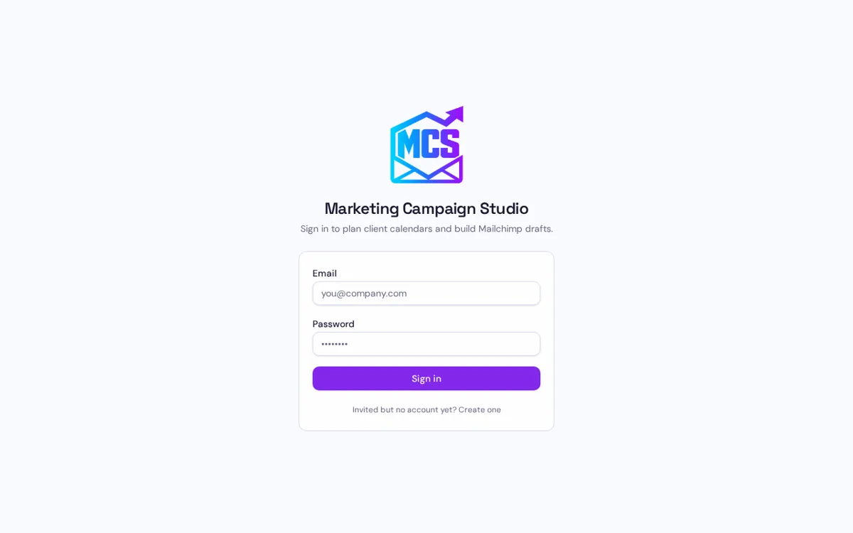 Marketing Campaign Studio website preview