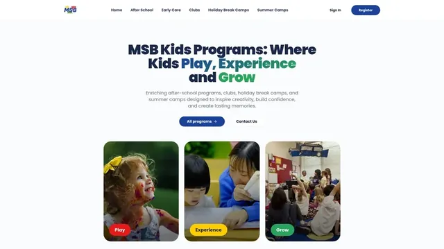 MSB Camps website preview