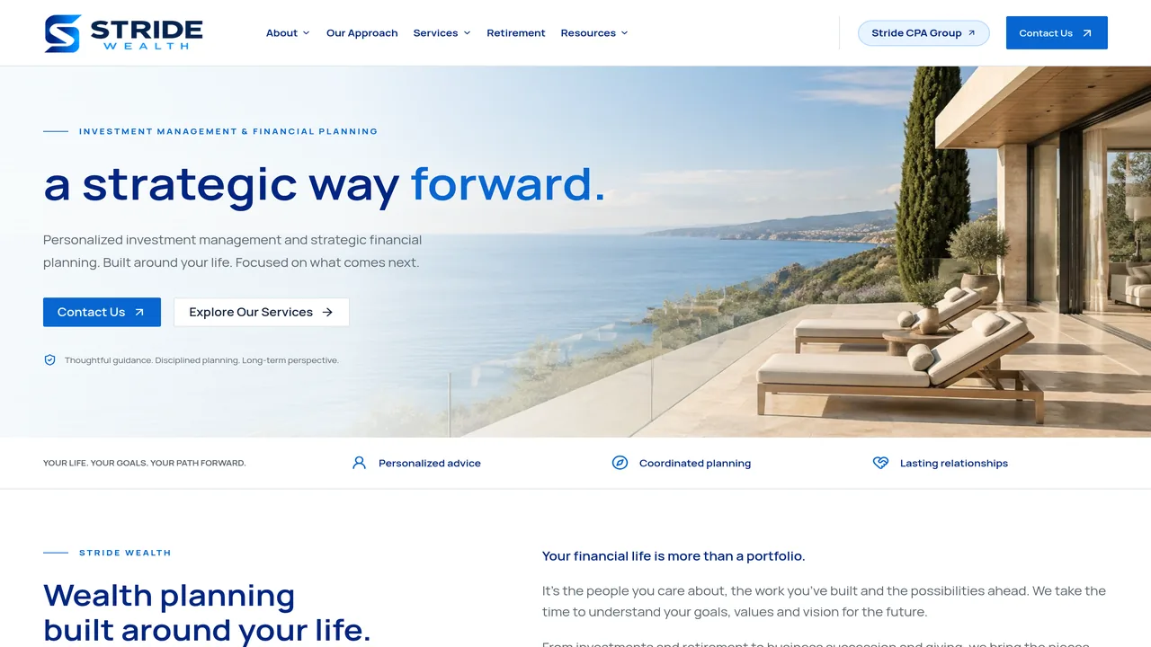 Stride Wealth Group website preview